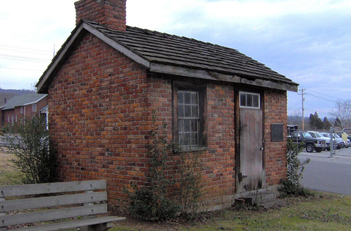 Replica of Andrew Johnson's brick tailor shop in Rutledge, TN